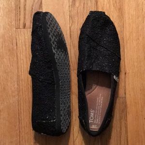 TOMS BLACK SPARKLE WOMENS size 7